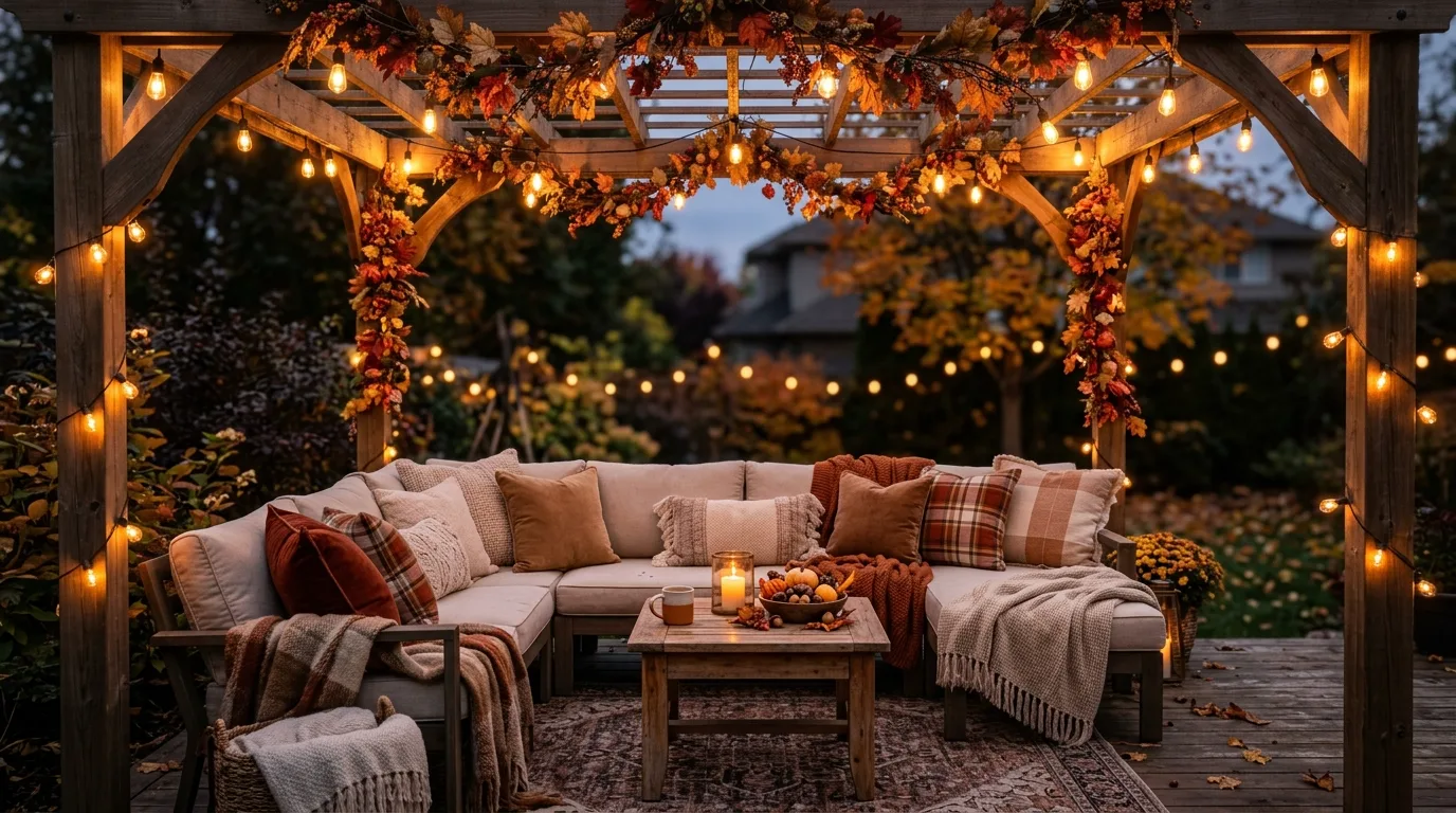Use mums and fall planting to refresh the edges inspiration for an outdoor fall setting.
